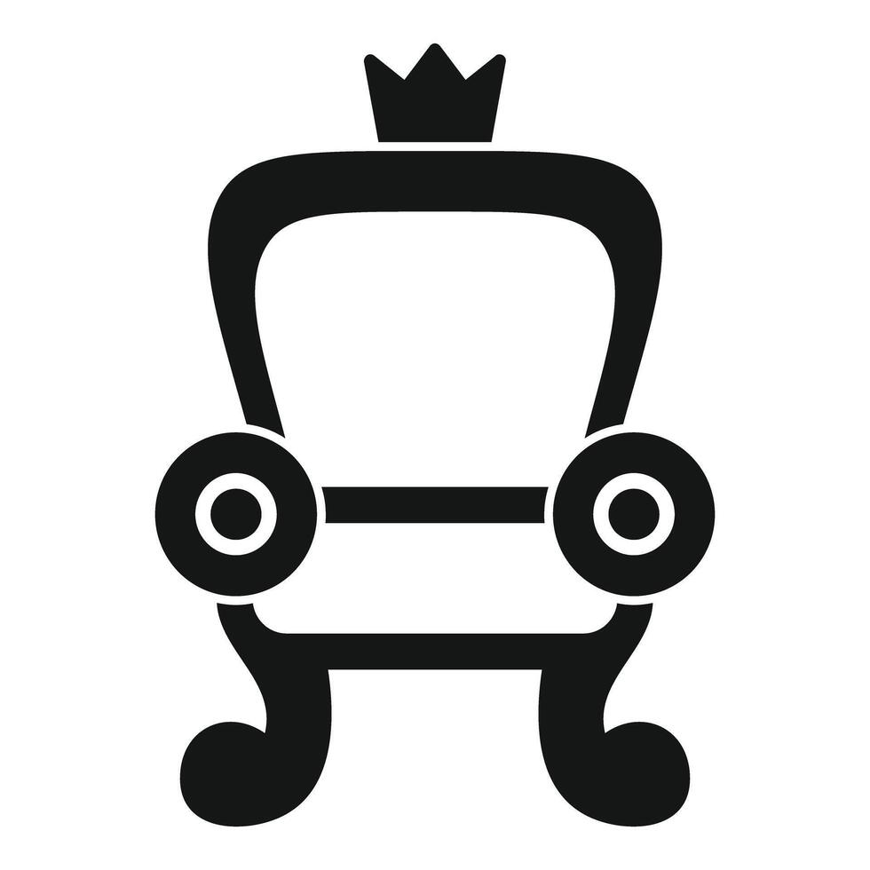 King throne with crown icon, simple style vector