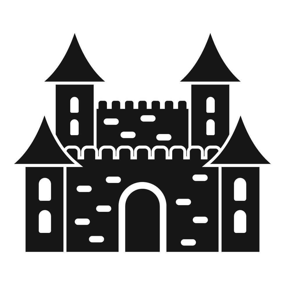 Medieval castle with towers and gate protecting inhabitants vector