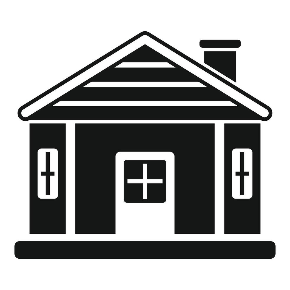 Small hospital building with crosses showing medical facility vector