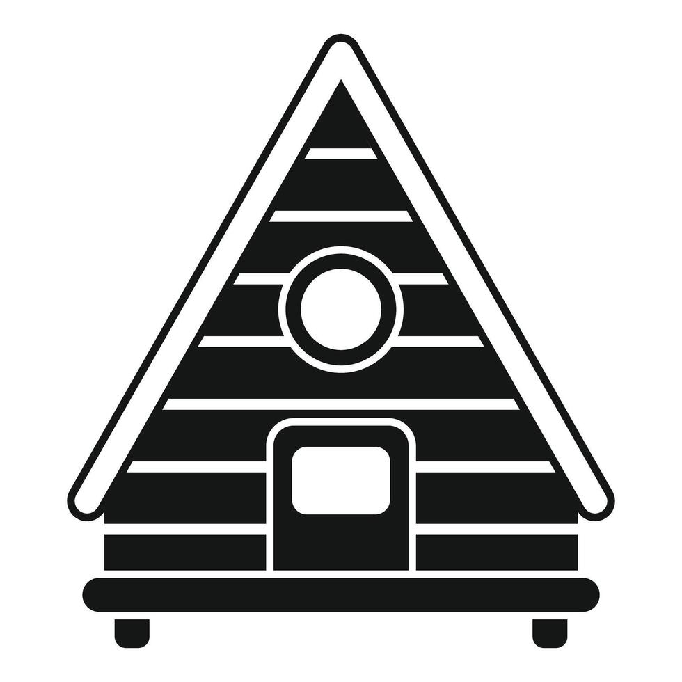 Black and white simple a frame cabin icon representing vacation rental vector