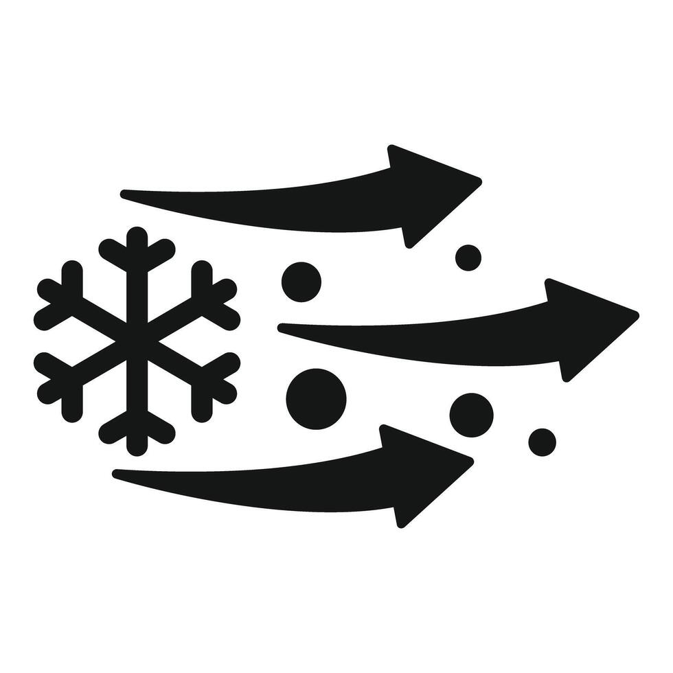 Cold air flow with snowflake and particles blowing vector