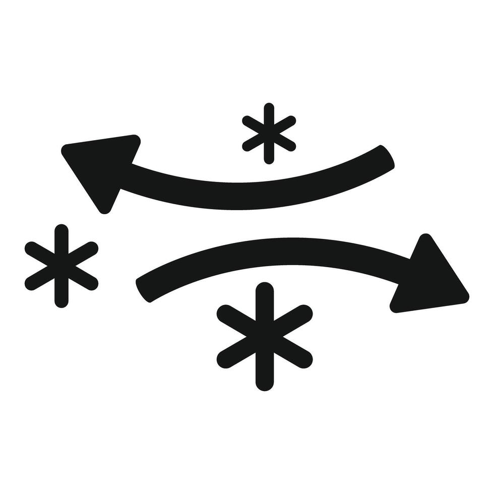 Air conditioning system cooling with snowflakes icon vector