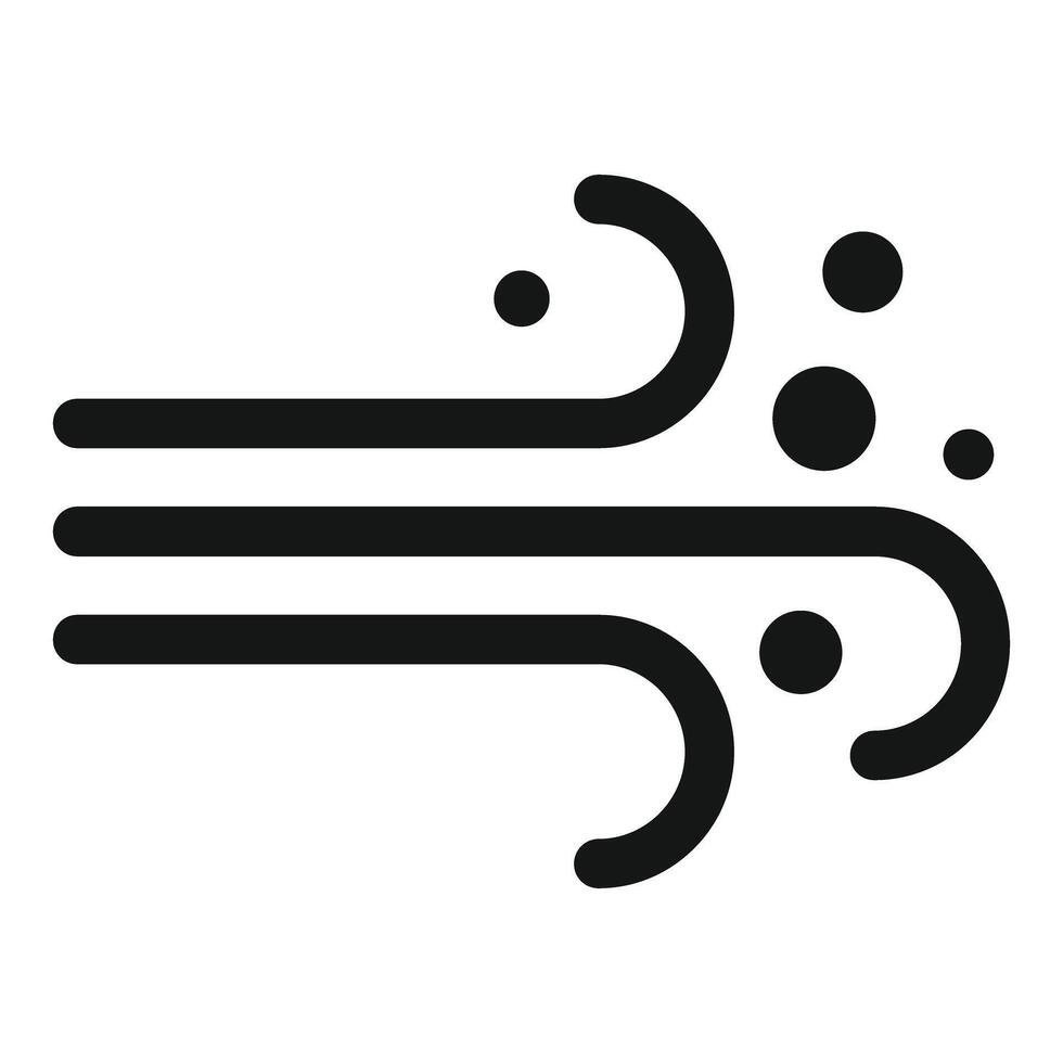 Strong wind blowing from left to right with particles vector