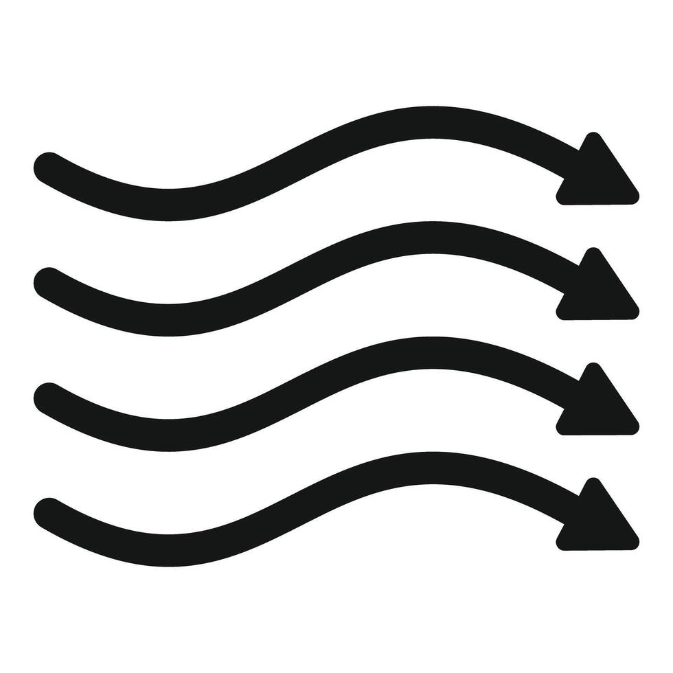 Black curved arrows pointing right icon vector