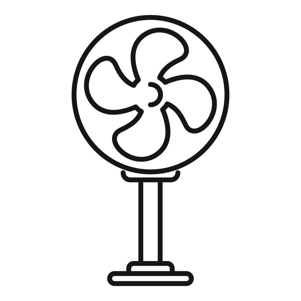 Electric fan rotating and blowing wind icon lineart vector