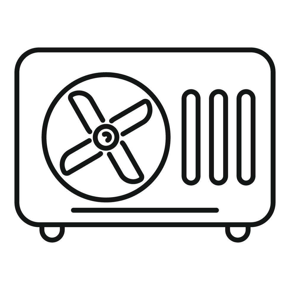 Conditioner system with rotating fan inside blowing cold wind vector