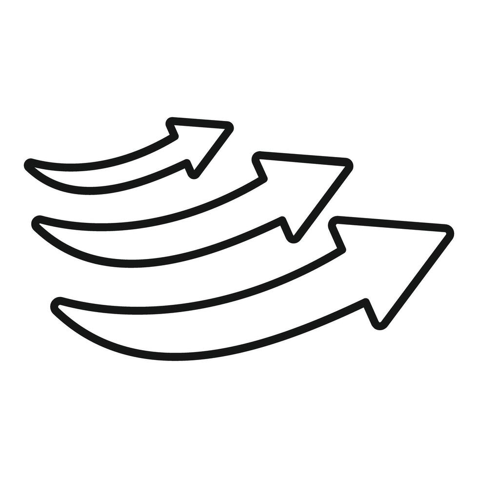 Three arrows growing up representing business growth concept vector