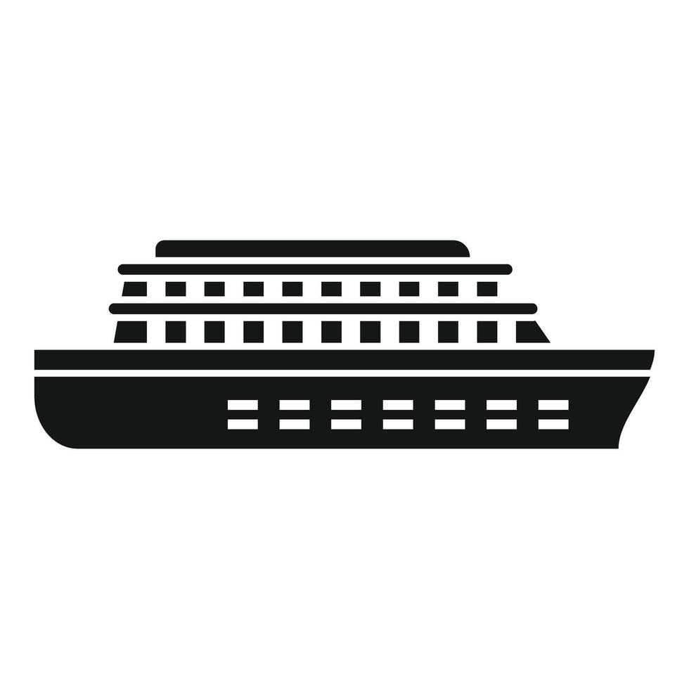 Big cruise ship sailing on the sea side view icon vector