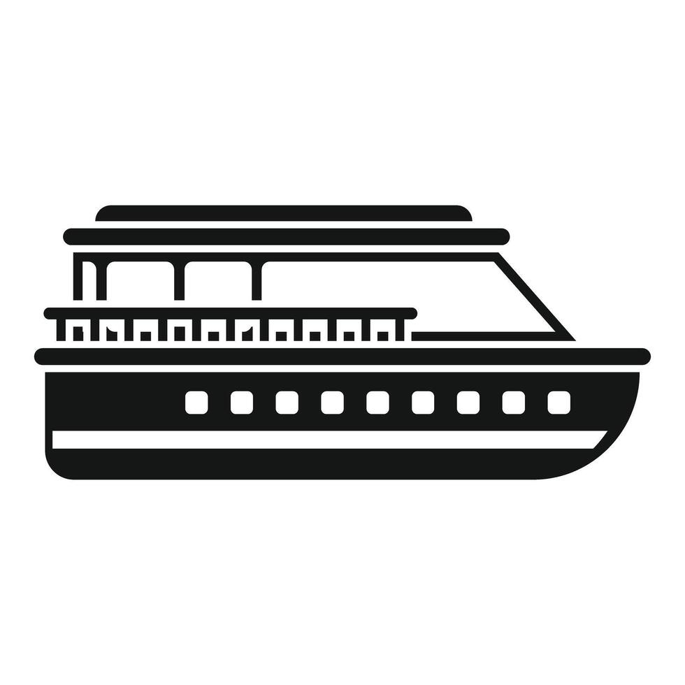 Big double decker ship floating on water icon vector