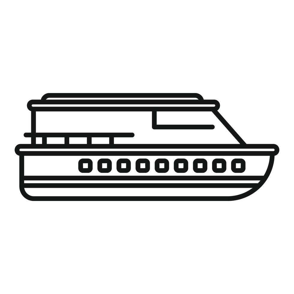 Big modern cruise ship sailing on water surface vector