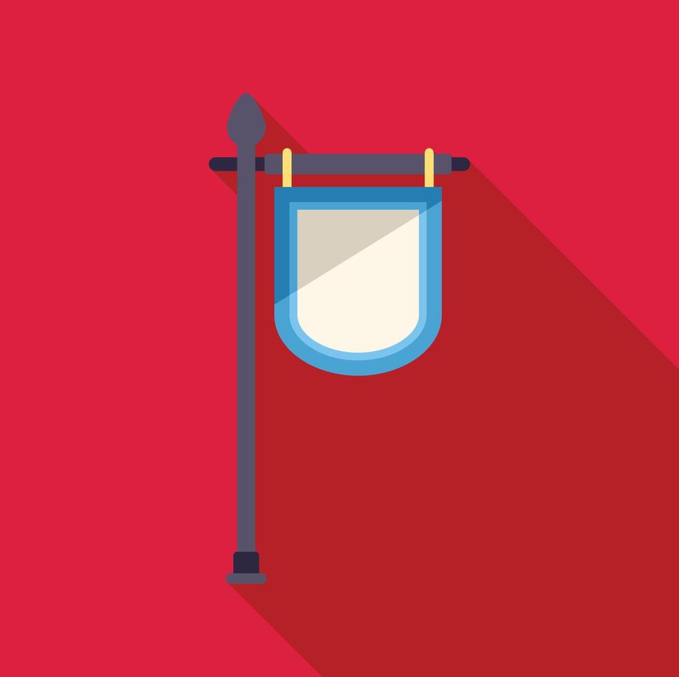 Blank blue waving shop sign hanging on a pole vector