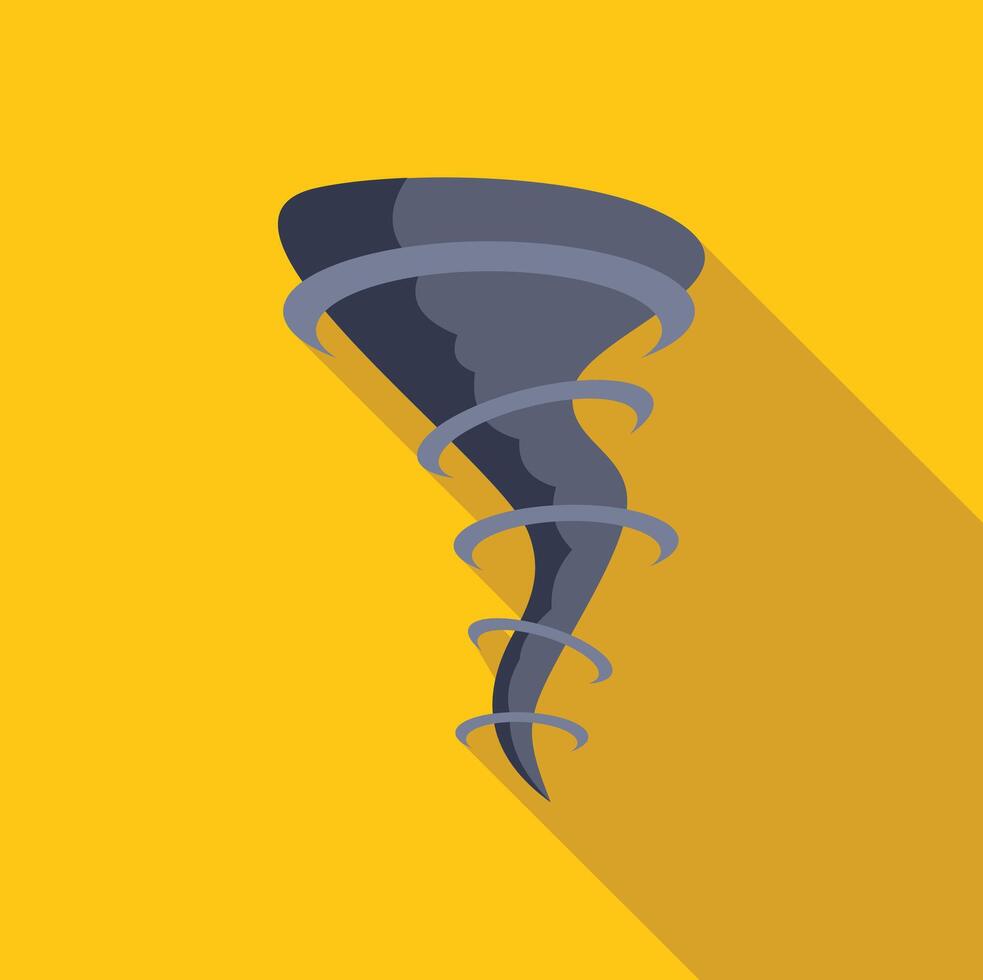 Big grey tornado spinning on yellow background vector