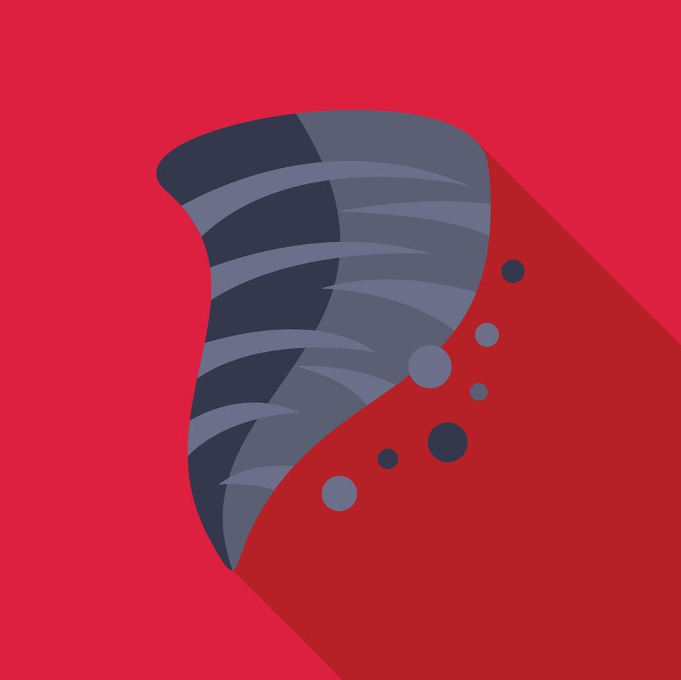 Tornado rotating leaving destruction behind flat icon design vector