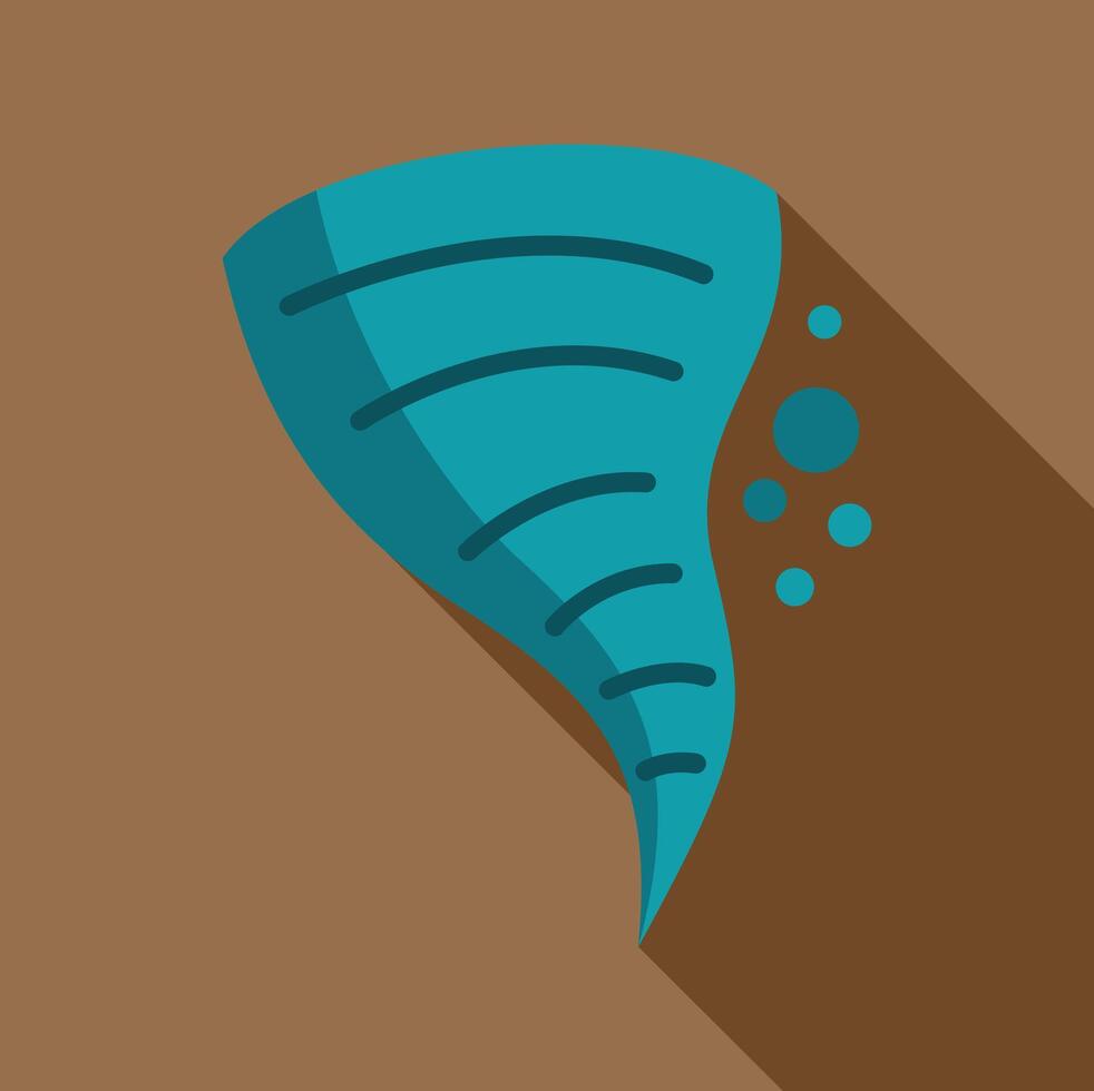 Powerful blue tornado rotating with debris flying around vector