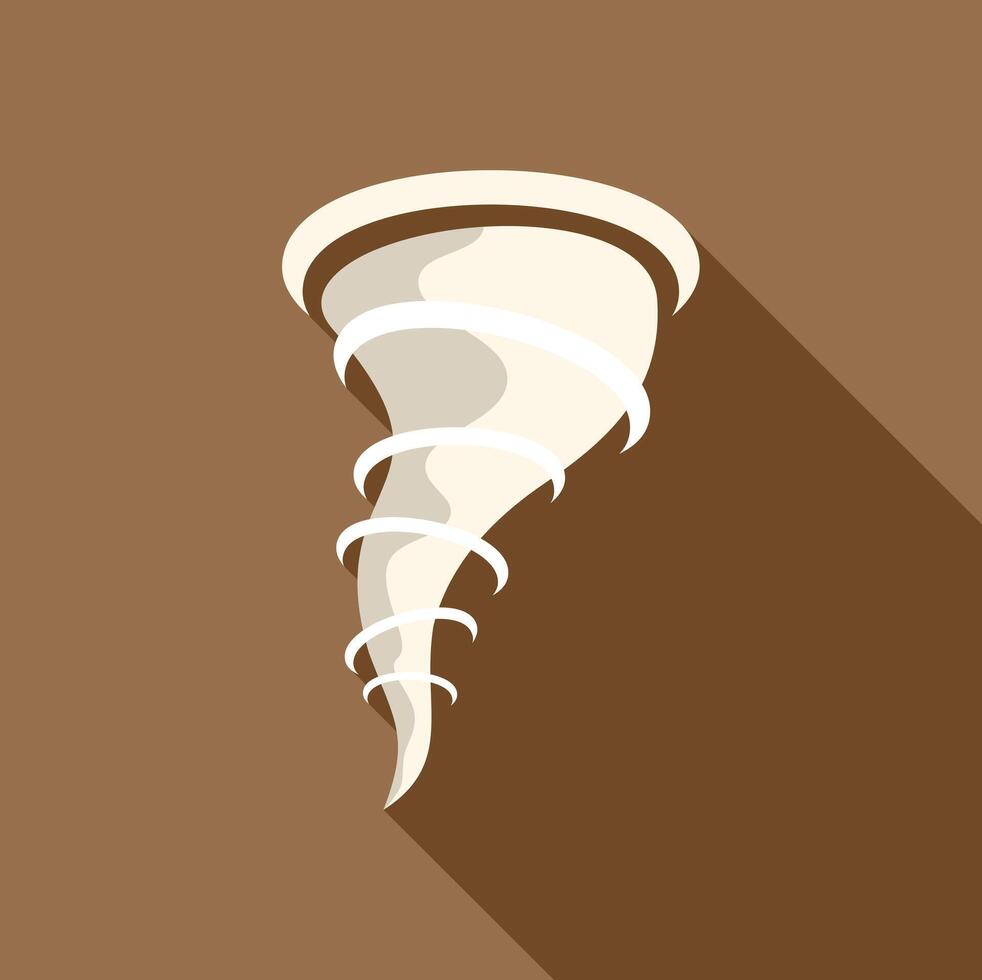 Big white tornado rotating with long shadow vector