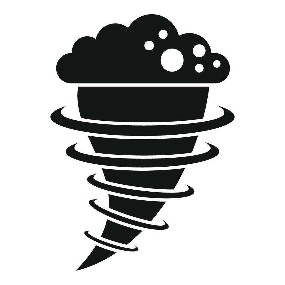 Big tornado rotating with storm cloud forming a natural disaster vector