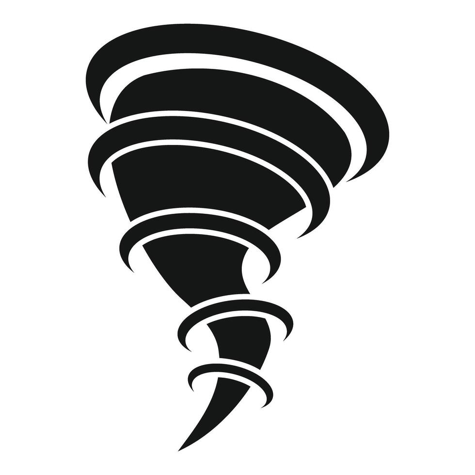 Black tornado rotating and touching the ground vector