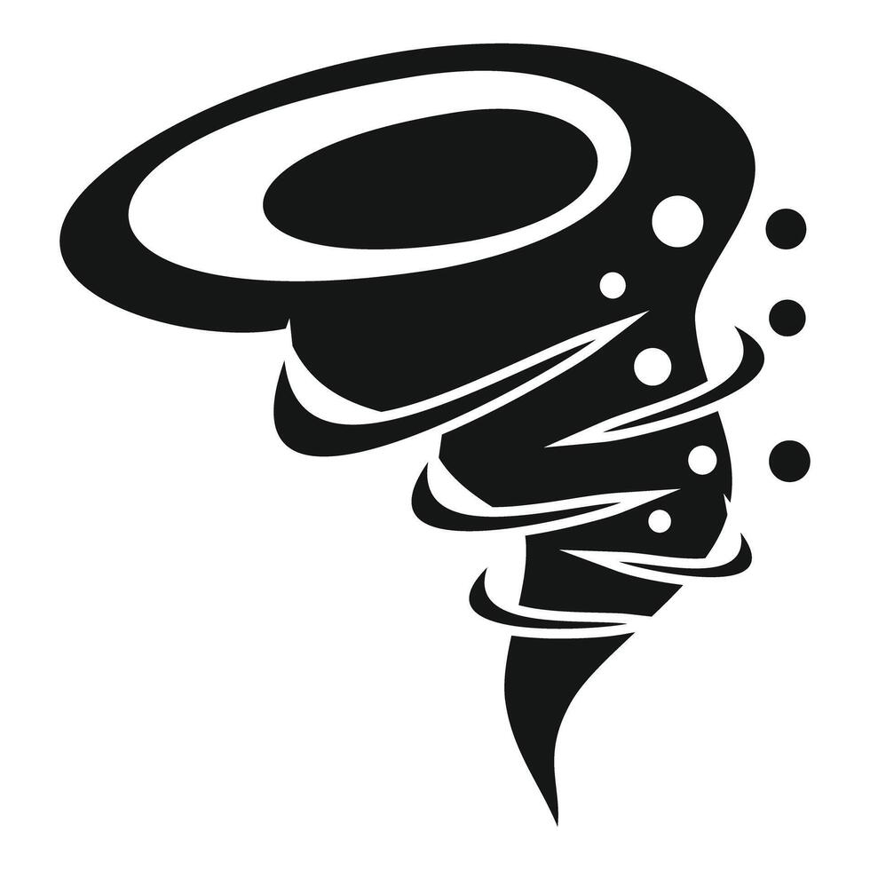 Black and white whirlwind moving in spiral shape creating air vortex vector