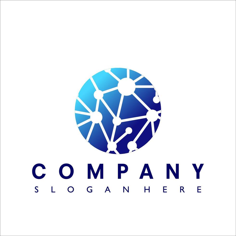 globe tech logo design illustration vector