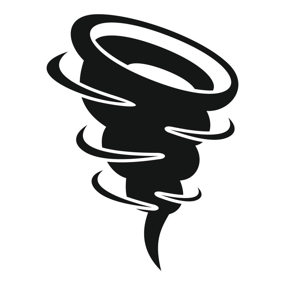 Black tornado rotating and touching the ground vector