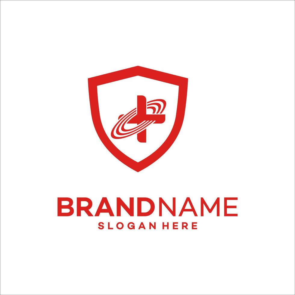 shield health logo design illustration vector