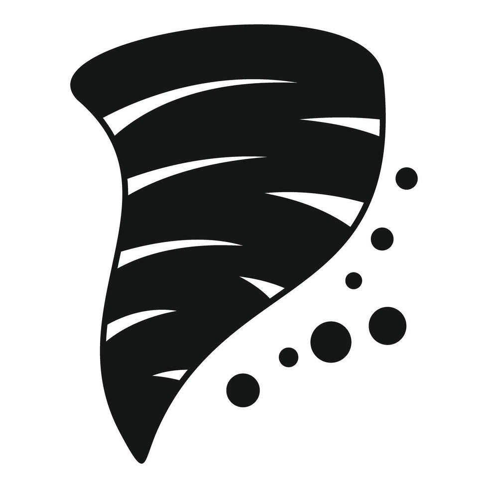 Black tornado rotating with debris flying around vector