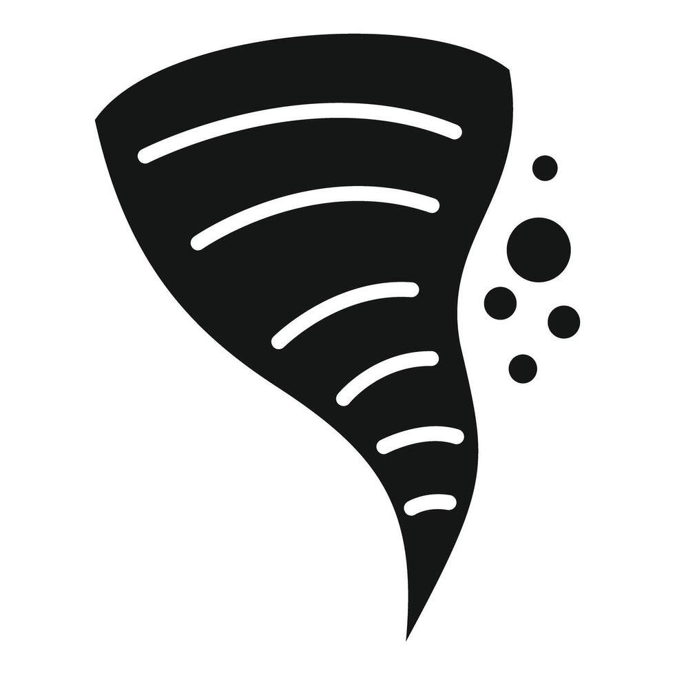Black tornado rotating and destroying with debris around vector