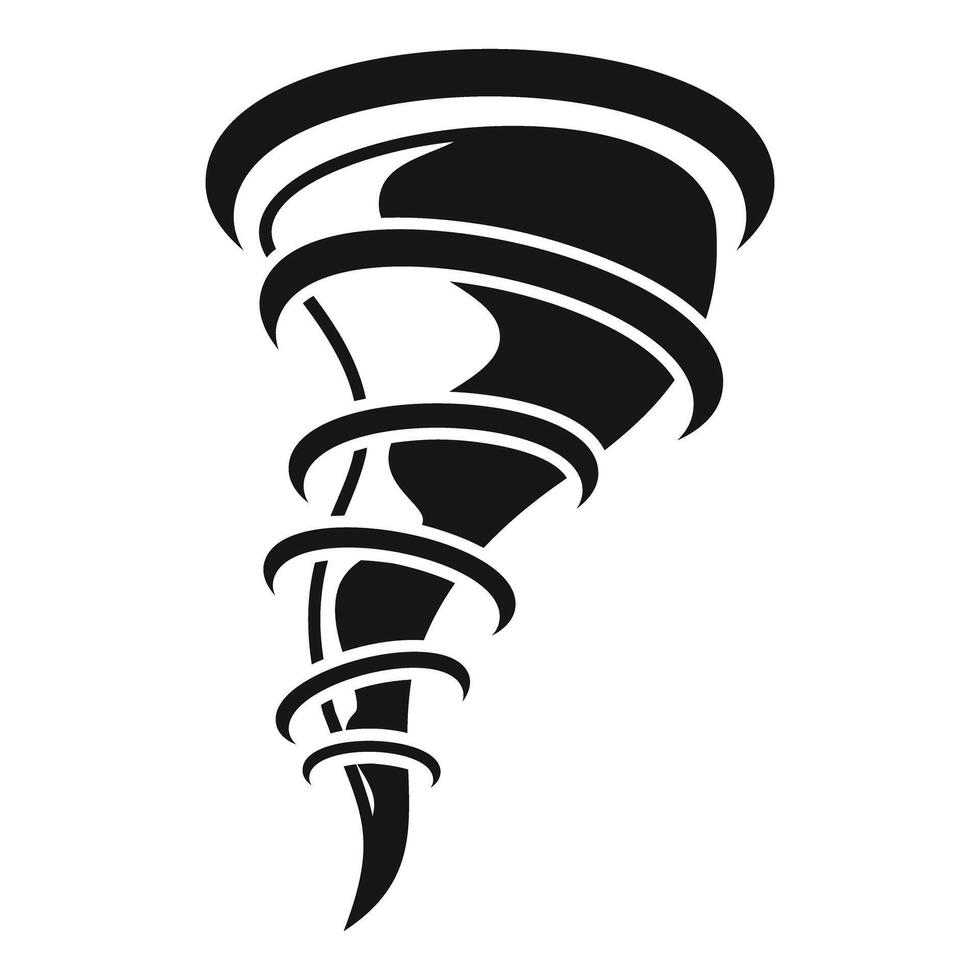 Black tornado rotating and touching the ground vector