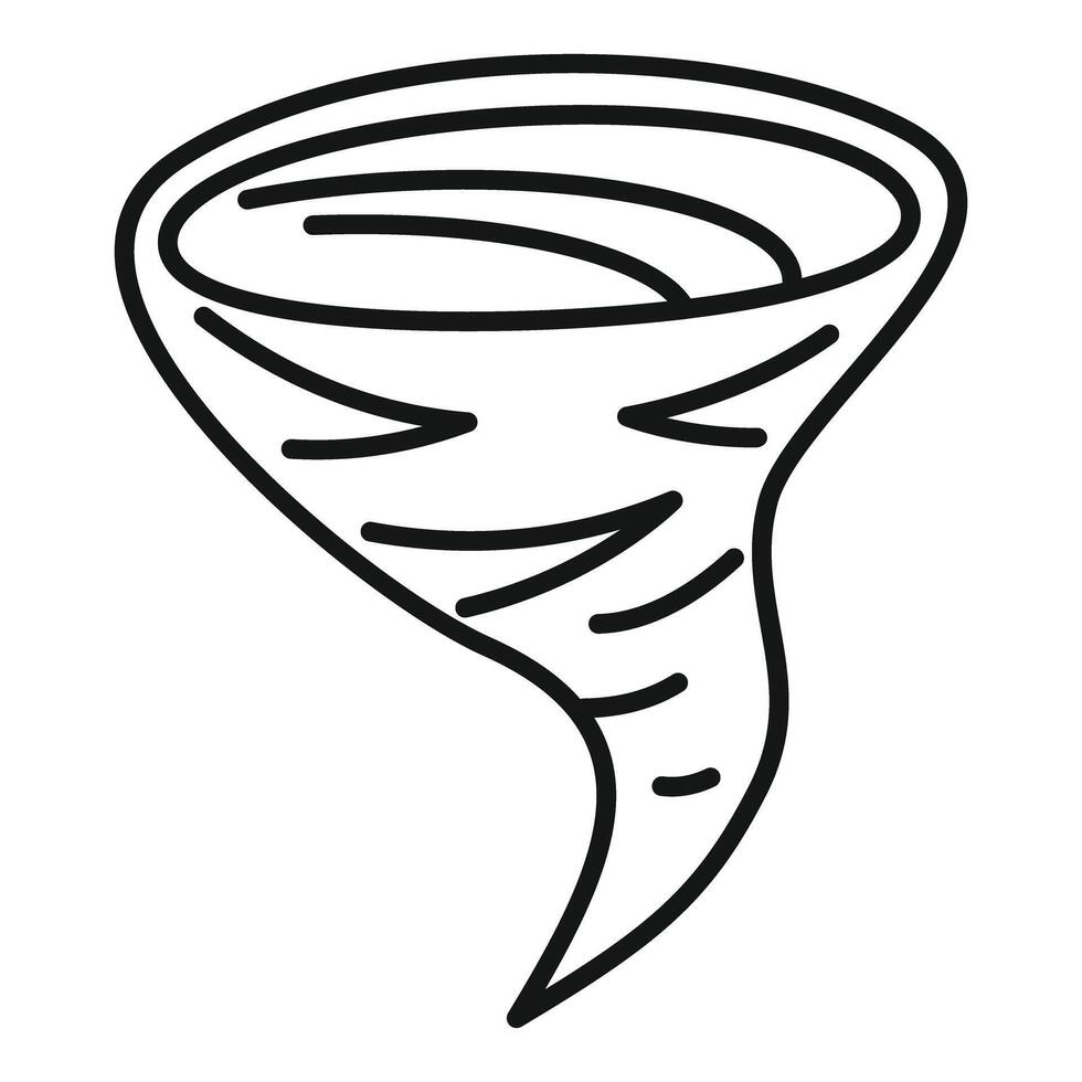 Black and white line art drawing of a tornado forming vector