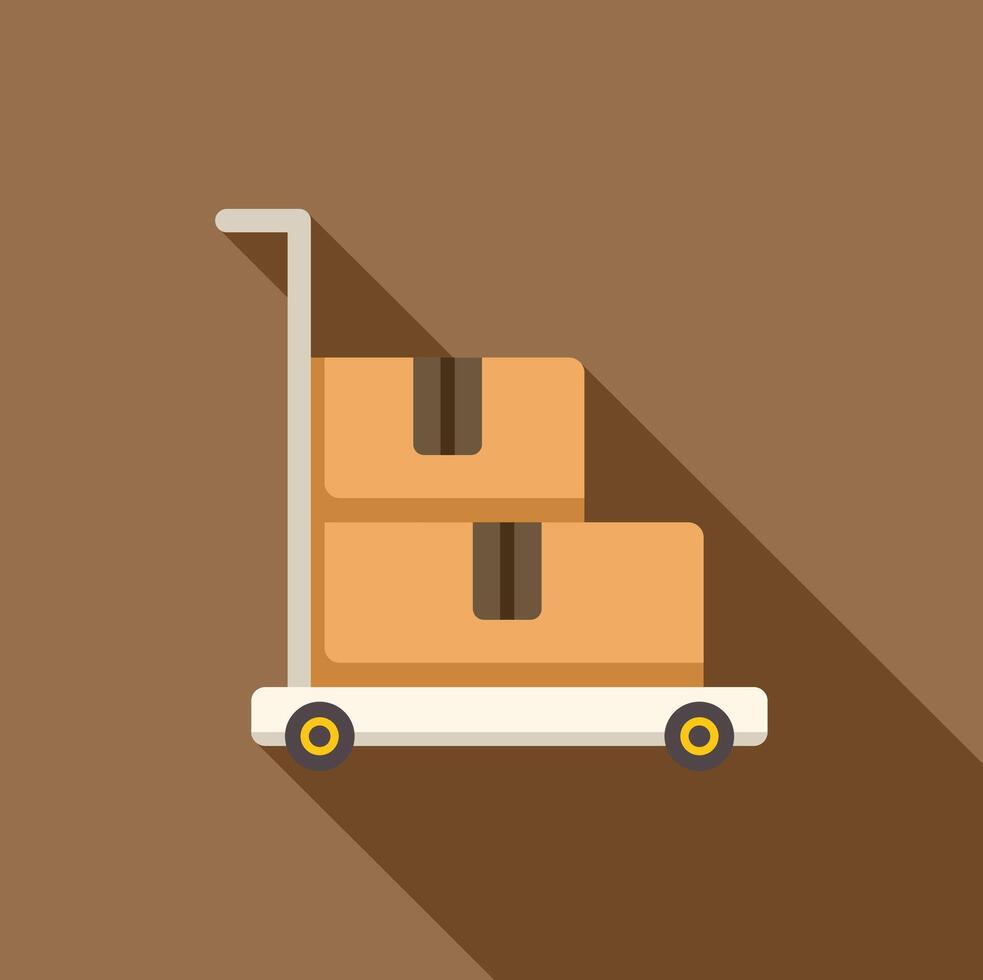 Hand truck carrying cardboard boxes for delivery service vector