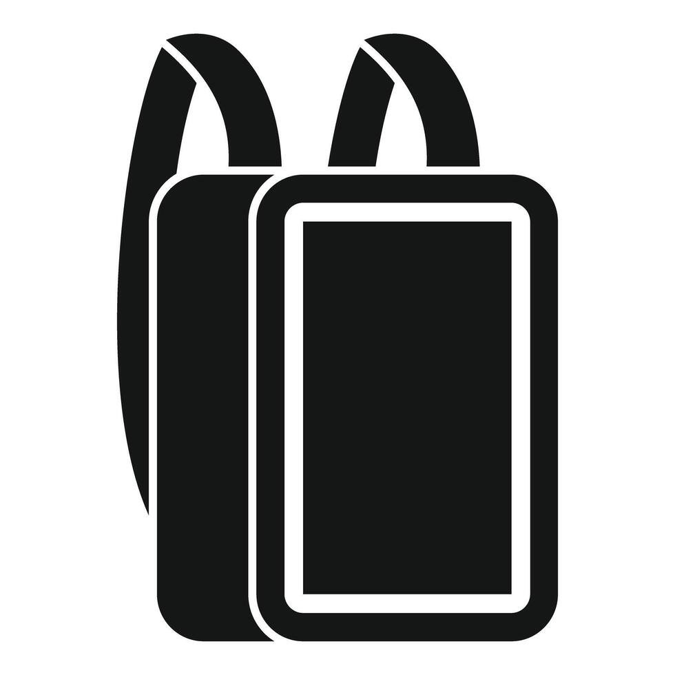 Simple school backpack icon representing education and learning vector