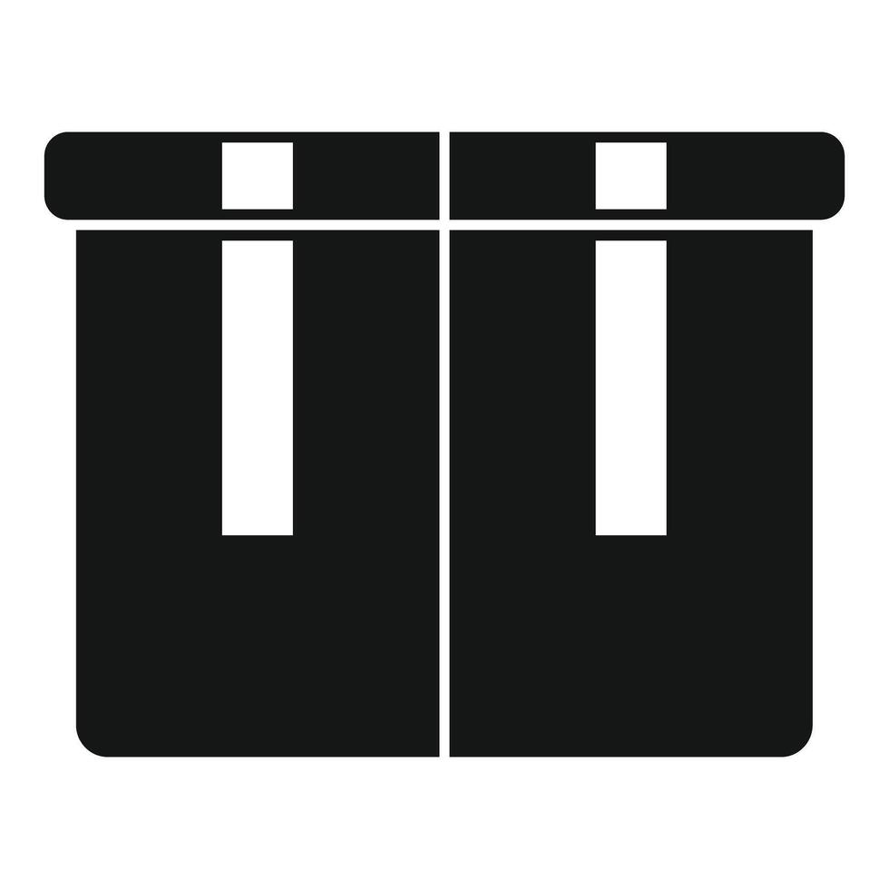 Two cardboard boxes with tape standing next to each other vector