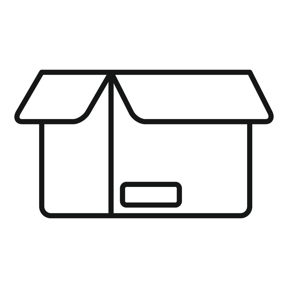 Open cardboard box with label for shipping vector