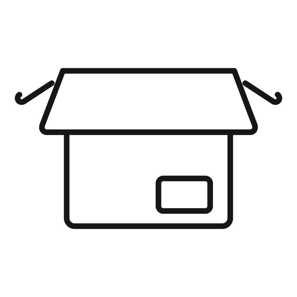 Cardboard box being opened with packing tape icon vector