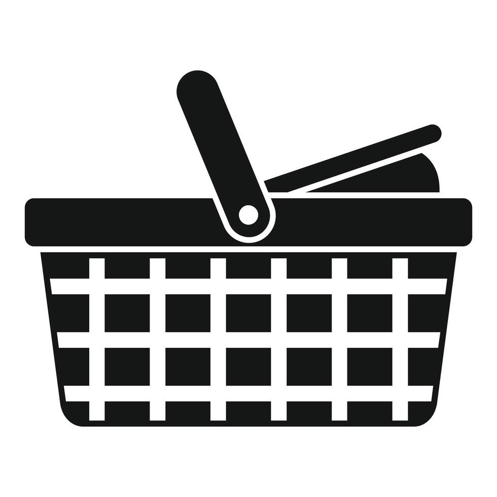 Empty shopping basket icon representing retail purchases vector