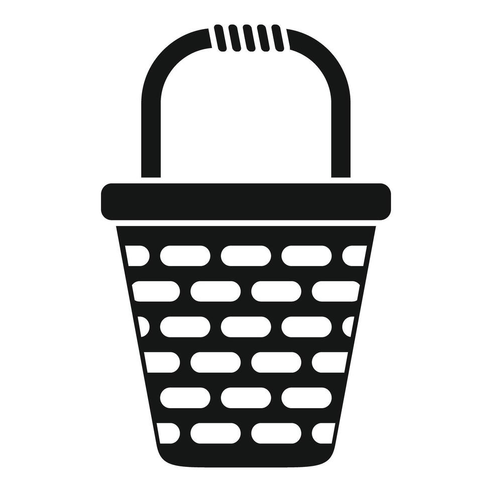 Wicker basket icon representing shopping and storage vector