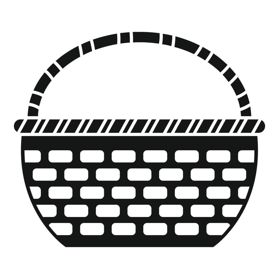 Empty wicker picnic basket icon showing relaxation vector