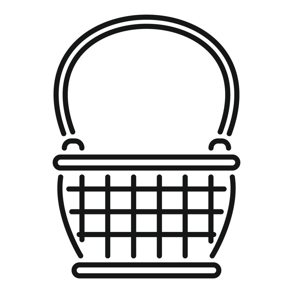 Empty wicker basket icon representing picnic basket for food vector