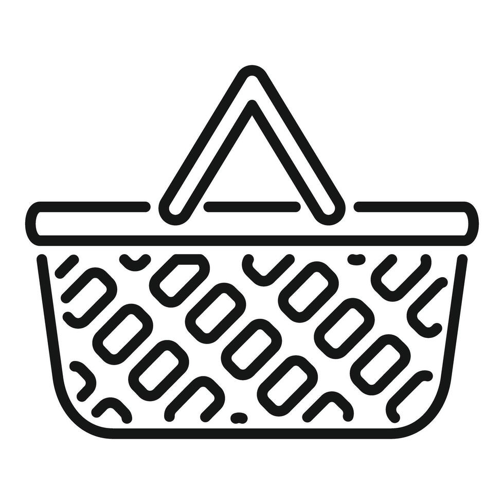 Empty picnic basket with checkered pattern waiting to be filled vector