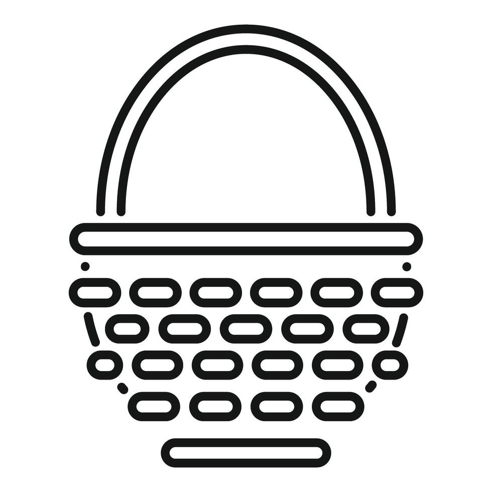 Empty wicker basket icon for picnic or easter egg hunt vector