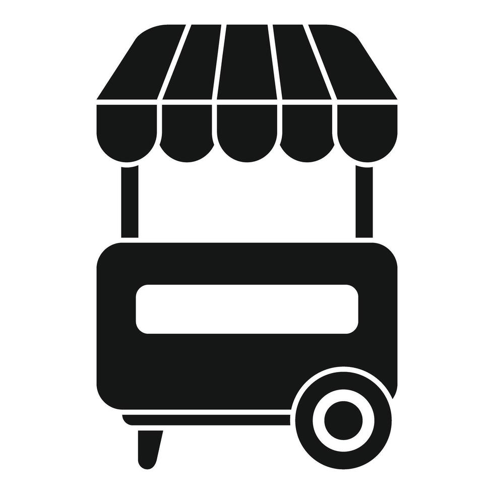 Street food cart icon showing fast food cooking vector