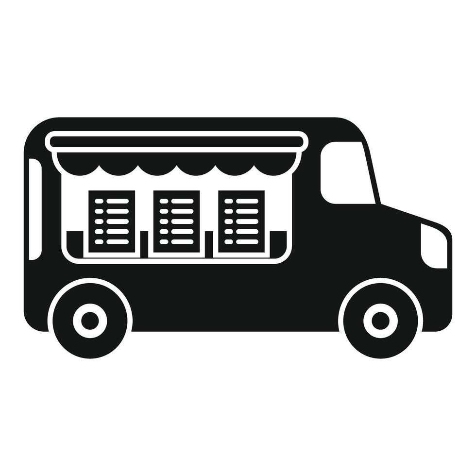 Food truck offering street food using local products icon vector
