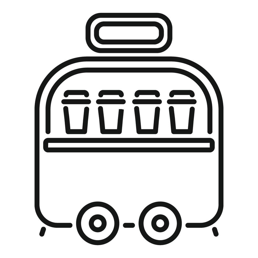Street coffee cart displaying coffee cups icon vector