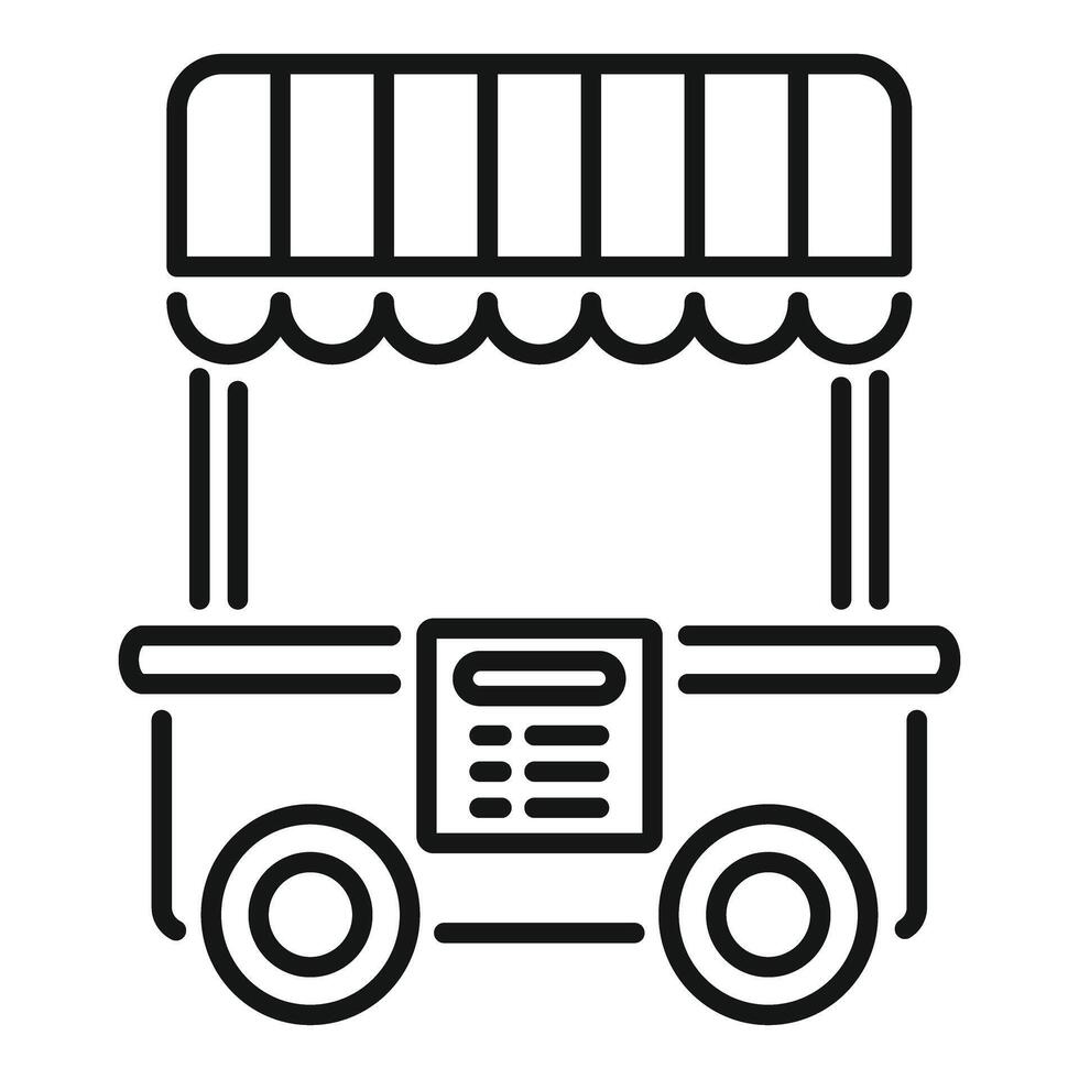 Street food cart with awning and menu display for mobile business vector