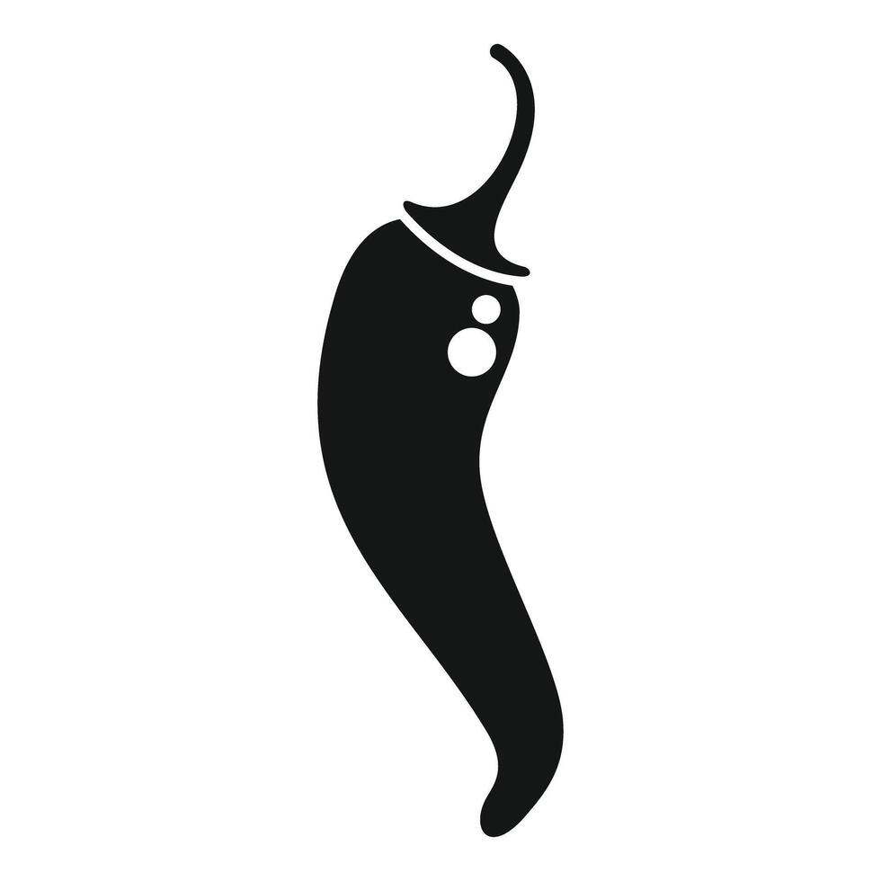 Black chili pepper icon showing spicy vegetable vector