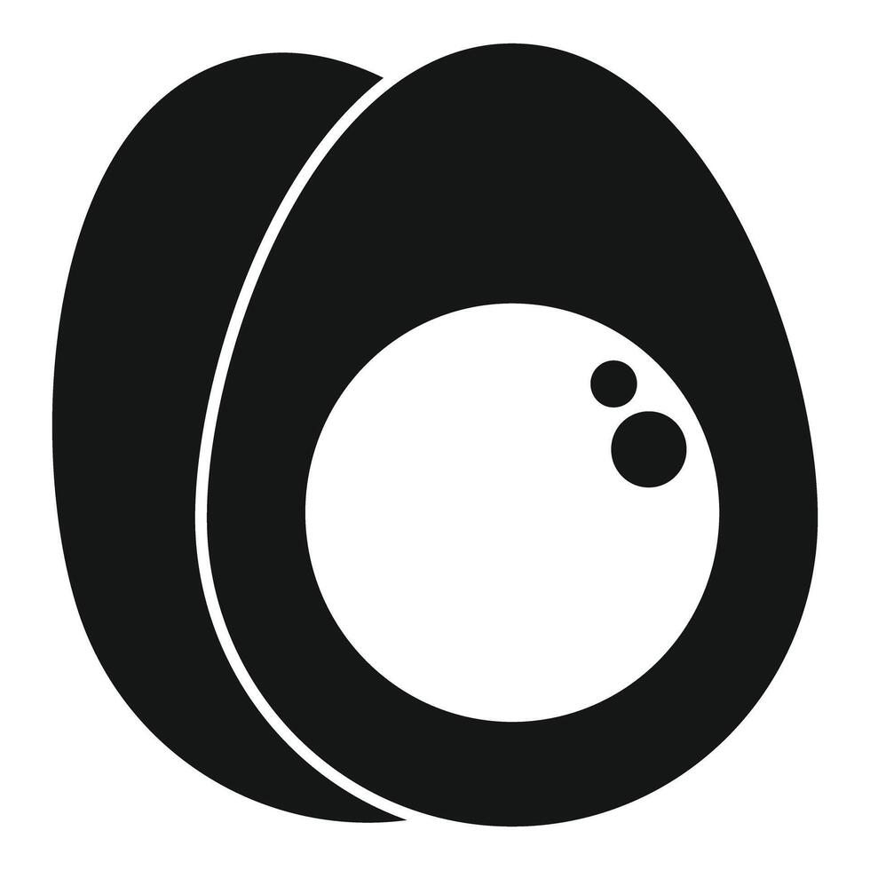 Boiled egg cut in half icon showing yolk vector