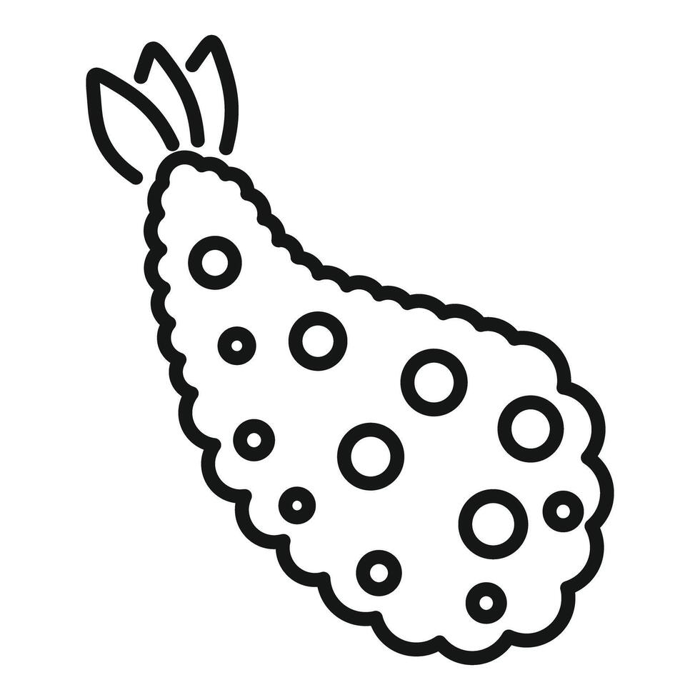 Fried prawn tempura with tail presenting japanese cuisine icon vector