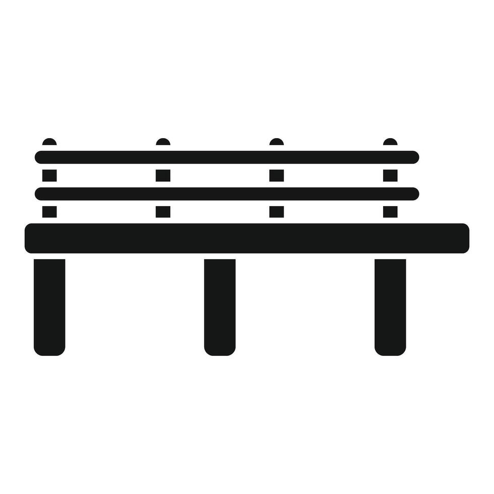 Black silhouette illustration of a wooden park bench with a backrest vector
