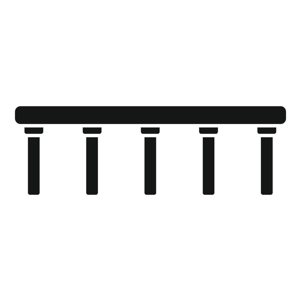 Long bridge standing on five pillars icon simple style vector