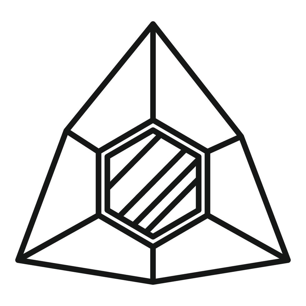 Abstract geometric crystal with hexagonal pattern representing luxury and sophistication vector